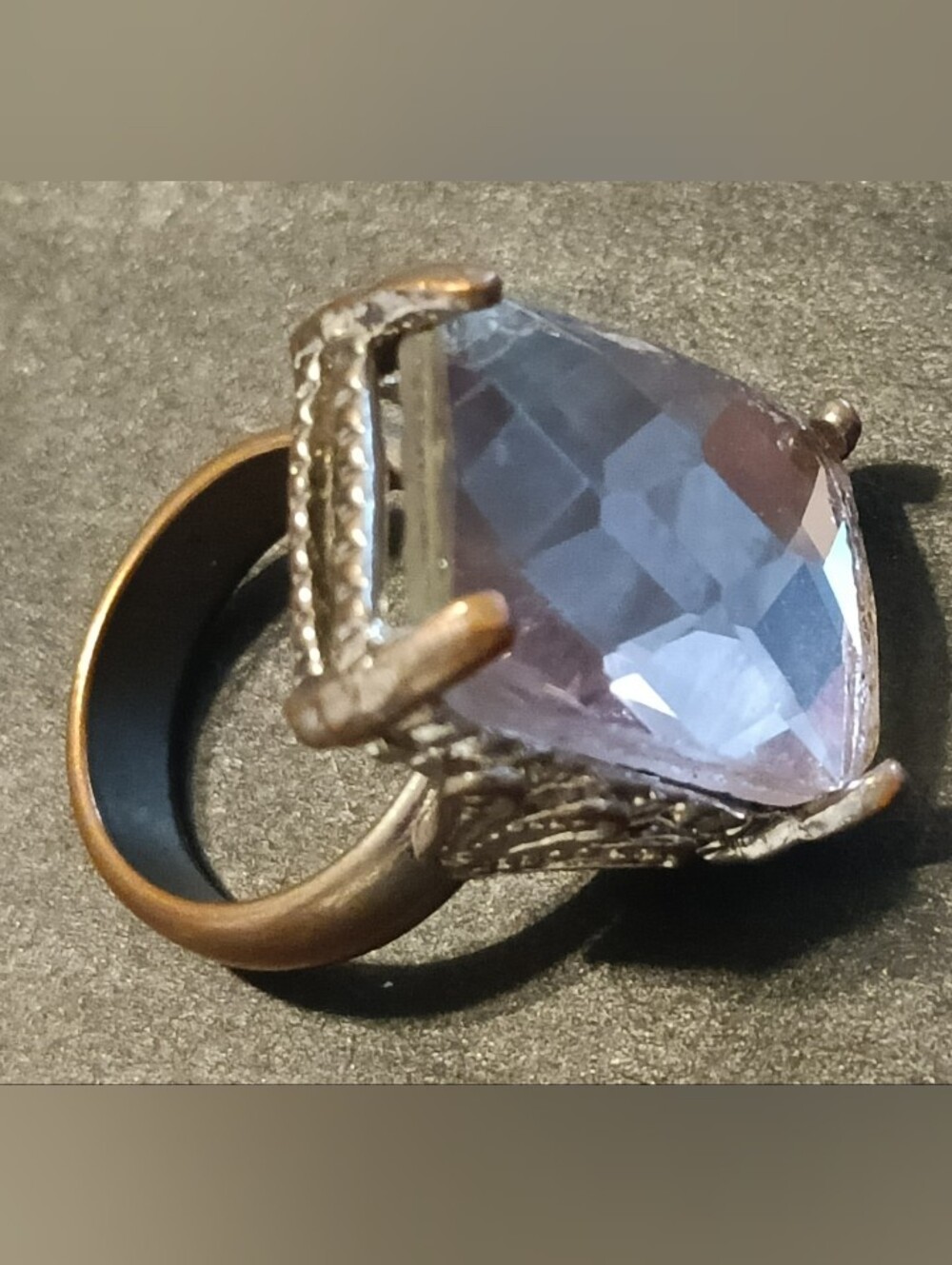 Faceted Lavender Statement Ring for Women